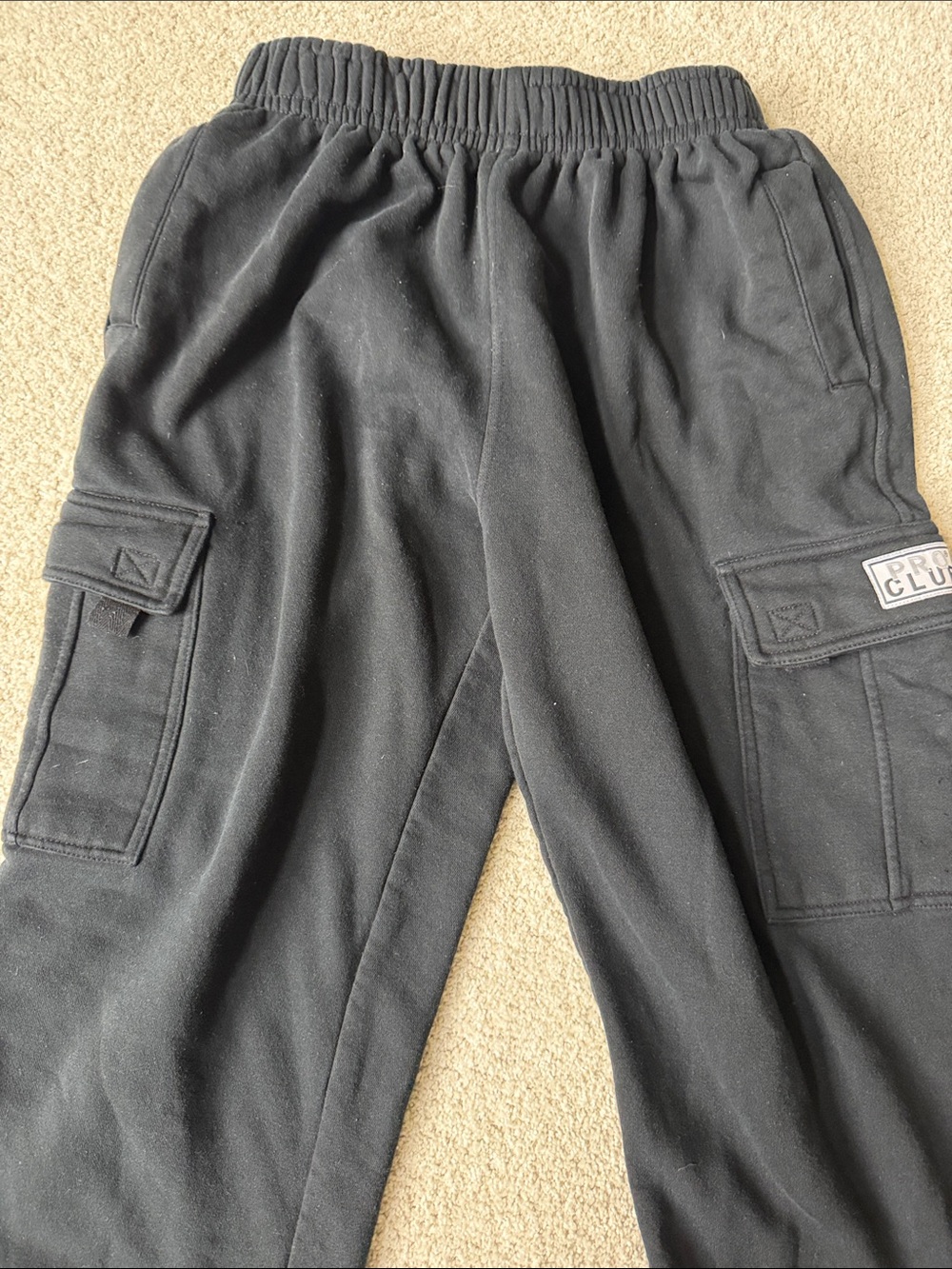 Pro Club Men’s Black Cargo Sweatpants (Large)
